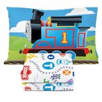 Sunny Side Up Mattel Thomas & Friends Toddler Sheet Set - 3 Piece Toddler Bedding Set Includes Pillow Cover - Super Soft Trains Microfiber Sheets