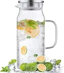 2 Liter 68 oz Glass Pitcher with Li