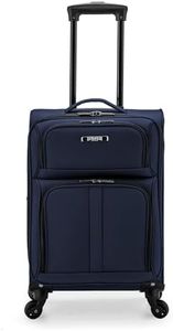 U.S. Traveler Anzio Softside Expandable Spinner Luggage, Navy, Carry-on 22-Inch, Anzio Softside Expandable Spinner Luggage