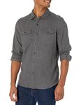 Amazon Essentials Men's Slim-Fit Long-Sleeve Solid Flannel Shirt, Charcoal Heather, X-Large