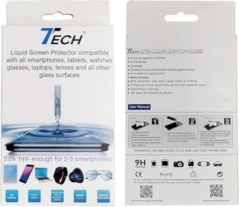 7Tech Nano Liquid Screen Protector, Scratch Resistant 9H Hardness for All Smartphones, Tablets, Watches Glasses. Nano Coating for Apple iPhone 6/6s, 7/7 Plus, 8, X, Xs, Xr.