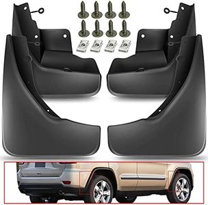 A-Premium Set of 4PCS Mud Flaps Splash Guards Mudguard Mudflap with Hardware Kits Accessory Compatible with Jeep Grand Cherokee (WK2), 2011-2022, Sport Utility, Black Color, Front LH RH and Rear LH RH