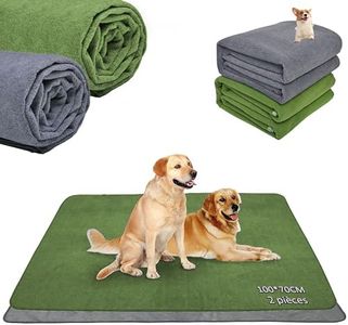 PICK FOR LIFE - Lot de 2 tapis de dressage lavables pour chiots, 100 x 70 cm, absorption rapide et anti-fuite, surface antidérapante et douce, multifonction, gris et vert, synthétiques/naturels