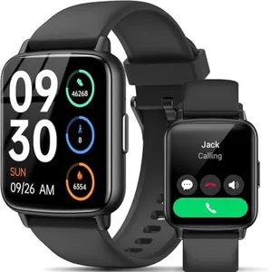 JeeJTek Smart Watch, 1.83" HD Smartwatch for Men Women (Answer/Make Calls), Fitness Watch with 100+ Sport Modes, IP68 Waterproof/Heart Rate/Sleep Monitor, Activity Trackers for iOS/Android (Black)