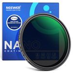 NEEWER 67mm True Color Variable ND2-ND400 Filter, Hard Stops Adjustable Neutral Density VND Filter with Multi Coated HD Optical Glass/Aluminum Frame/Water Repellent/Scratch Resistant