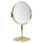 Wtrgas 1X 3X Gold Magnifying Makeup Mirror Vanity Mirror for Tabletop, Standing Bathroom Cosmetic Mirror, Portable Double Sided Magnification Mirror