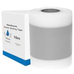 Nassboards PE120 PVC Elastic Sealing Tape - Waterproof Tape for Shower, Works as Tanking Tape and Leak Sealer for Waterproofing Corners, Polyester Mesh and PVC Fabric Seals Pipe-Work and Drains (50m)