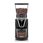 Chefman Conical Burr Coffee Grinder, Create The Boldest & Most Flavorful Grind With 31 Settings From Coarse To Extra Fine, One-Touch Digital Control & 9.7-oz Bean Capacity, Black