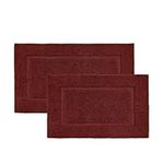 LANE LINEN Bathroom Rugs Sets 2 Piece, Extra Soft Absorbent Premium Bath Mats for Bathroom Sets, Non Slip Shower Mats for Bathroom, Bath Mats for Bathroom Floor- 24' x 36'/17' x 24' - Burgundy