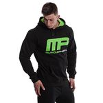 MusclePharm Men's Gym Training Sports Workout Activewear Overhead Sport Black/Lime Green, Medium, Hoodie