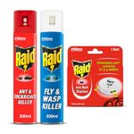 Raid Total Insect Killer Pack, Protect Against Flying and Crawling Insects, Fast and Long Lasting Action, Pack of 3