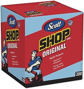 Scott 75190 Shop Towels, POP-UP Box, Blue, 10 x 13, 200/Box, 8 Boxes/Carton