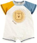 Mud Pie Baby Boys Be Kind Lion Shortall, Tan, 3-6M