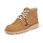 Kickers Men's Kick Hi Classic Ankle Boots | Extra Comfortable | Added Durability | Premium Quality, Tan/Light Cream, 8 UK