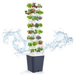 Hydroponic Growing System 40 Pods 8 Layers Hydroponics Tower Set, Garden Hydroponic Tower with 10L Water Tank for Indoor Herbs, Fruits, and Vegetables, Aeroponics Growing Kit for Gardening Lover