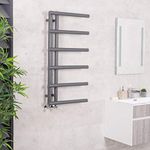 Warmehaus Designer Bathroom Heated Towel Rail Rad Central Heating Radiator - 988 x 500 mm - Sand Grey