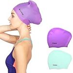 Keary 2 Pack Silicone Swim Cap for 