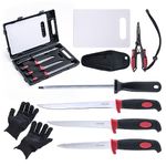 Goture Fillet Knife Fishing Kit with Fishing Pliers,Fish Cleaning Kit, Fish Fillet Knife Set, Filet Fishing Kit, Fishing Knife, Filet Knife, Knife Set, Fishing Pliers, Fishing Equipment, BBQ Knives