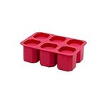 Luciano Housewares Non-Stick Silicone Cookie Shot Glass Baking Mold, 7"L x 5"W x 2.25"H, Red