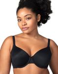 Wonderbra Womens Side & Back Smoothing Underwire Bra, Black, 36C US