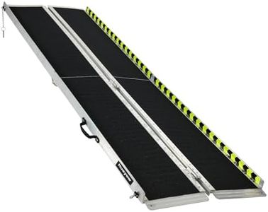 Huayaw Wheelchair Ramp 10FT, Anti-Slip Aluminum Folding Handicap Portable Ramp, Wheelchair Ramps for Home Steps, Stairs, Doorways, Scooter Ramp