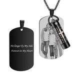 Personalized Necklace with Picture Customizable Necklace Custom Engraved Pendant Necklace with Photo Text, Stainless Steel, No Gemstone