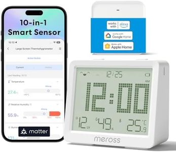 meross Room Thermometer and Humidity Sensor & Hub Kit, Smart Hygrometer Indoor Thermometer, Large 3.7" Display, App Alert, Humidity Meter Compatible with Matter, HomeKit, Alexa, Google Home