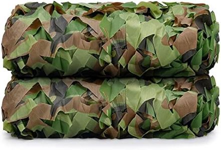 iunio Camo Netting Camouflage Hunting Blind - 2pcs Camo Net Mesh Material Burlap for Duck Blind, Military Surplus, Deer Stand, Decoration, Party, Army, Shoot(Army Green, 4.9ft*6.5ft/1.5m*2m)