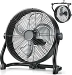 Air Choice 12" Battery Powered Fan, Portable Rechargeable Cordless Fan, 360° Tilt, 20H Run Time, 9 Wind Speed, High Velocity Heavy Duty Metal Floor Fan for Camping Hurricane Home Warehouse