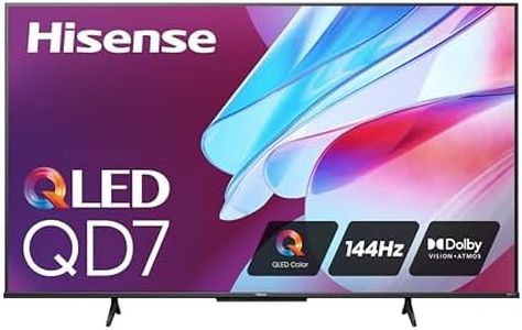 Hisense 75-Inch Class QD7 Series QLED 4K UHD Google Smart TV (75QD7N) - QLED, Native 144Hz, Motion Rate 240, Direct Full Array, Game Mode Pro, Alexa Compatibility