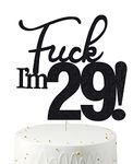 29 Cake Toppers, 29 Birthday Cake Toppers-Black Glitter, Funny 29th Cake Topper for Men,29 Cake Topper For Women, 29th birthday decorations,29th Birthday Cake Topper Twenty nine