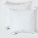 HOMESCAPES 2 Pack Luxury Duck Feather Cushion Inserts 50cm x 50cm (20 x 20”) Perfect Bounce Back and Down-Proof Cover Generously Filled Inner Pads Filler, Hypoallergenic RDS Certified Machine Washable