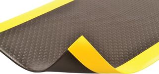 NoTrax 417 Bubble Sof-Tred Safety/Anti-Fatigue Mat with Dyna-Shield PVC Sponge, for Dry Areas, 3' Width x 6' Length x 1/2" Thickness, Black/Yellow