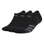 adidas Men's Superlite Stripe 3 No Show Socks (3-Pair), Black/Night Grey/Onix Grey, Large