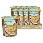 Pasta Nostra | Instant Pasta Pots, Fusilli Pasta with a Mushroom Sauce, Pack of 8 x 70g, Made in Italy, Ready in 5 minutes