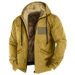 Mens Vintage Fleece Jacket Sherpa Lined Winter Coats Thermal Coat Long Sleeve Shirt Packs Men Christmas Sweater Vest Men Men Quarter Zip with Pocket（1-Yellow,6X-Large）