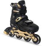 Kids Inline Skates Cool Racing Car Decoration Blades Roller for Boys Girls - Golden for Teenagers Youth Age 10 11 12 - Adjustable All Light up Wheels Indoor Outdoor Birthday Gift for Son and Grandson