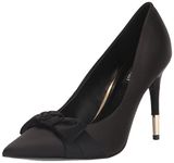 NINE WEST Women's Bowy Pump, Black Satin, 7 UK