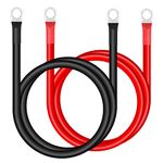 Zocipro 70cm Car Battery Cable, 2Pcs 16mm 5AWG Battery Cable Red and Black Inverter Cable, Battery Cables 12V Heavy Duty for Auto, Truck, Motorcycle, Solar, RV, Marine