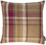 McAlister Textiles Heritage Tartan Throw Cushion Cover - 49 x 49 cm in Mulberry - Wool-Feel Plaid Highlands CheckScatter Pillow Cover For Sofas & Bedroom