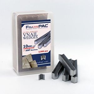 FramePac V Nails for Picture Frames Hardwood (AMP) 10mm (3/8 Inch) [3000 V-Nail Pack, Stacked] - (for use in Automatic V Nailer for Picture Framing, Automatic V Nailer for Picture Frames)