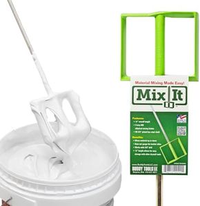 Buddy Tools Mix It, 18" Length – Mud Mixer with Durable ABS Paddle – Efficient Paint Mixer for Drill – Easy-to-Use & Rust-Resistant Mixing Paddle for Mud, Paint, and More