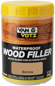 VAN VOTZ Waterproof Wood Filler [Half-Pint, Sienna] - Exterior Grade Wood Repair in 18 Paintable and Stainable Colors. Strong Adhesion and Durability for Outdoor Wood in All Weather Conditions.