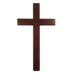 Shalom 20 cm Wood Mahogany Very Large Wall Hanging Cross Brown Wood