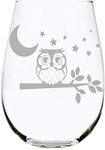 C M Owl with moon and stars stemles