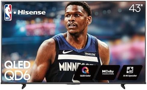 Hisense 43" Class QD6 Series (43QD6QF, 2025 Model) QLED 4K UHD Smart Fire TV, Voice Remote with Alexa, Dolby Vision, Dolby Atmos, Motion Rate 120, HDR 10+, Game Mode Plus, MEMC, VRR, ALLM
