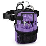 Trunab Nurse Fanny Pack with Tape Holder and Multiple Compartments, Nurse Organizer Belt with Adjustable Waist Strap, Utility Nurse Waist Bag for Stethoscopes and Other Medical Supplies,Purple