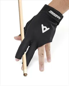 AsbaSweet Elastic Lycra 3-Finger Billiard Gloves - Breathable Snooker Cue Sport Gloves with Durable Silicone, Popular Pool Glove for Men & Women Shooters (Black, Large, Left)