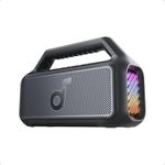 soundcore Boom 2 Outdoor Speaker, 80W, Subwoofer, BassUp 2.0, 24H Playtime, IPX7 Waterproof, Floatable, RGB Lights, USB-C, Custom EQ, Bluetooth 5.3, Portable, Camping, Beach, and Backyard-Black