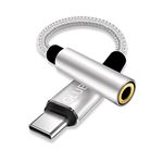 GLUBEE USB C to 3.5mm Jack Adapter USB C to AUX Adapter, USB C to Headphone Jack Braided Nylon Cable DAC Adapter Compatible with iPhone 16 15 Series iPad Pro 2023 Galaxy S24